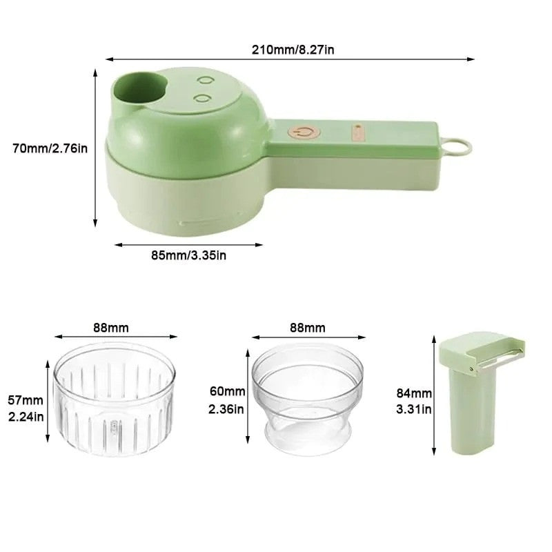 Picador Eléctrico De Verduras 4 En 1